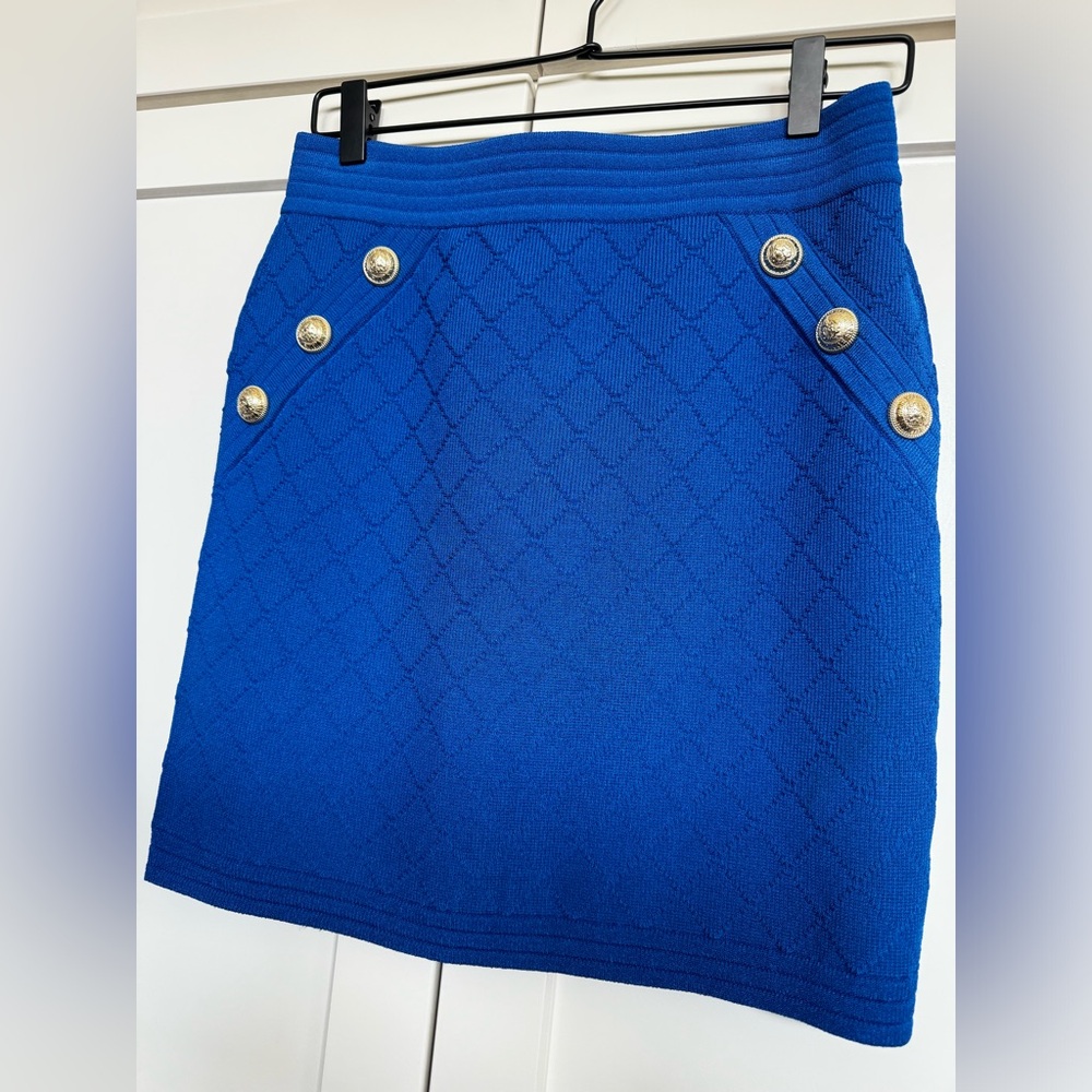 Balmain blue mini skirt size 10, France size 42